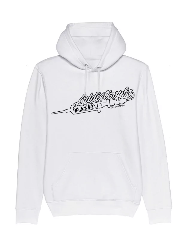Sweat Capuche Blanc Addictovybz de addictovybz sur Scredboutique.com