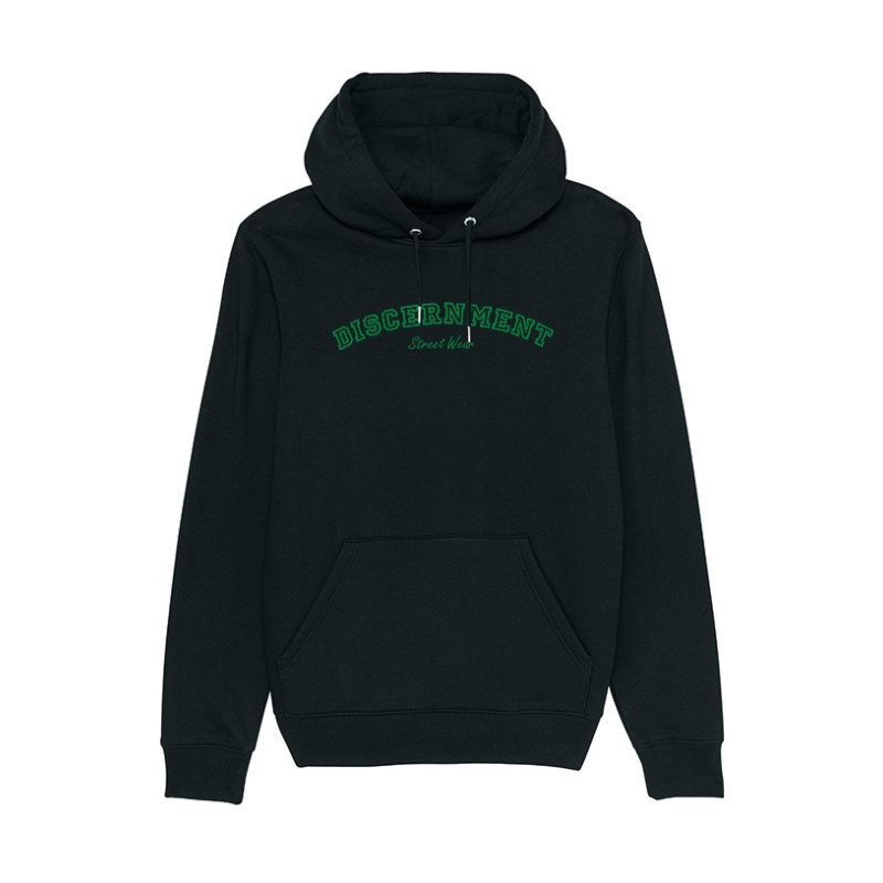 Sweat Capuche Discernement University vert