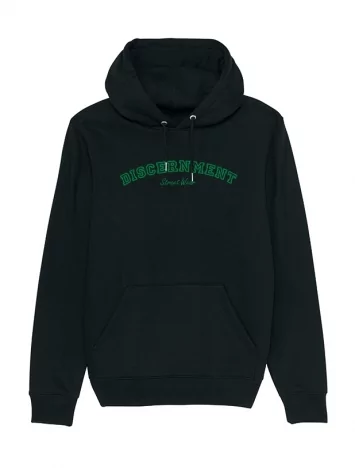 Sweat Capuche Discernement University vert 