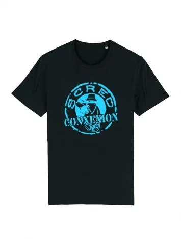 tee shirt &quot;classico&quot; noir logo bleu