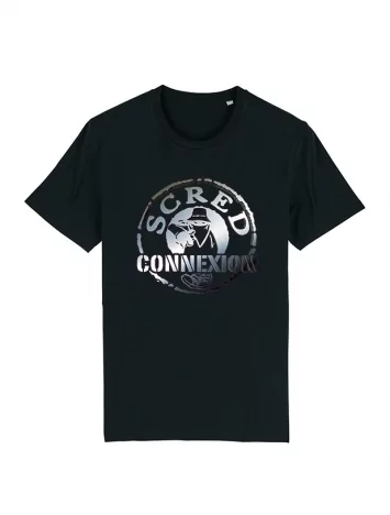 tee-shirt &quot;classico&quot; noir logo argenté