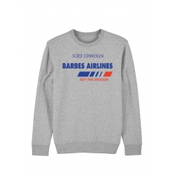 Sweat gris Barbès Airlines de barbes wear sur Scredboutique.com