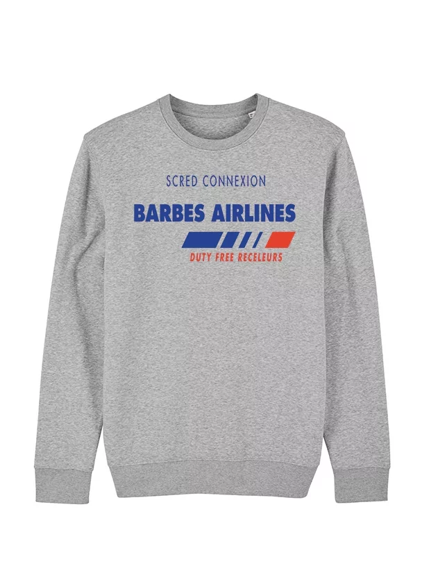Sweat gris Barbès Airlines de barbes wear sur Scredboutique.com