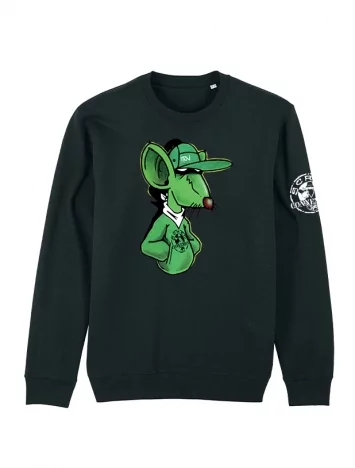 scred connexion Sweat Col Rond "Comme un Rat" Noir