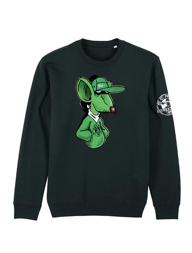 Sweat Col Rond "Comme un Rat" Noir de scred connexion sur Scredboutique.com