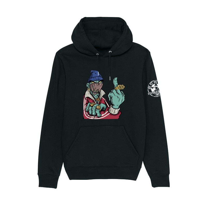 Sweat Capuche Majeur Noir / Scred Boutique - Jamais dans la Tendance