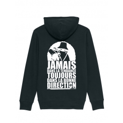 sweat capuche &quot;jamais dans la tendance&quot; Dos