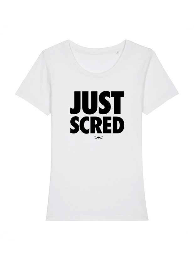 Tee-shirt femme " Just Scred " noir de scred connexion sur Scredboutique.com