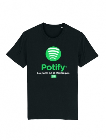 Tshirt Potify - Les potes ne se stream pas.