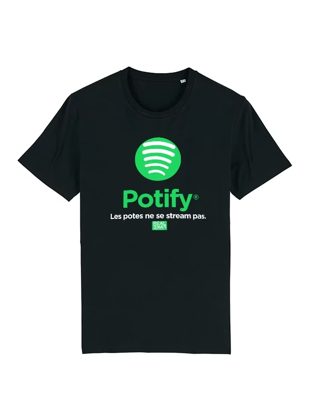 Tshirt Potify - Les potes ne se stream pas. de potify sur Scredboutique.com