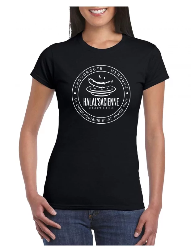 Tshirt Femme Stras & Paillettes modèle 4 Halalsacienne de stras & paillettes sur Scredboutique.com