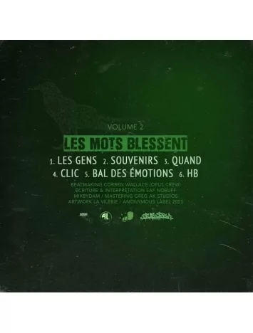 anonymous label Ep Cd Saf Noruff - Les paroles s'envolent