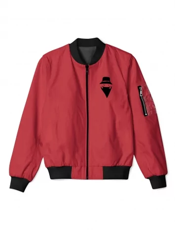 scred connexion Bombers Matelassé Classico Bordeaux logo Noir