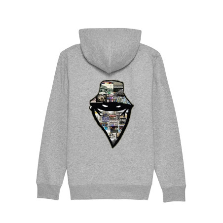 sweat zip capuche "classico " noir logo blanc