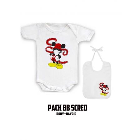 Pack "BaBy Scred" blanc logo Walt Discrey