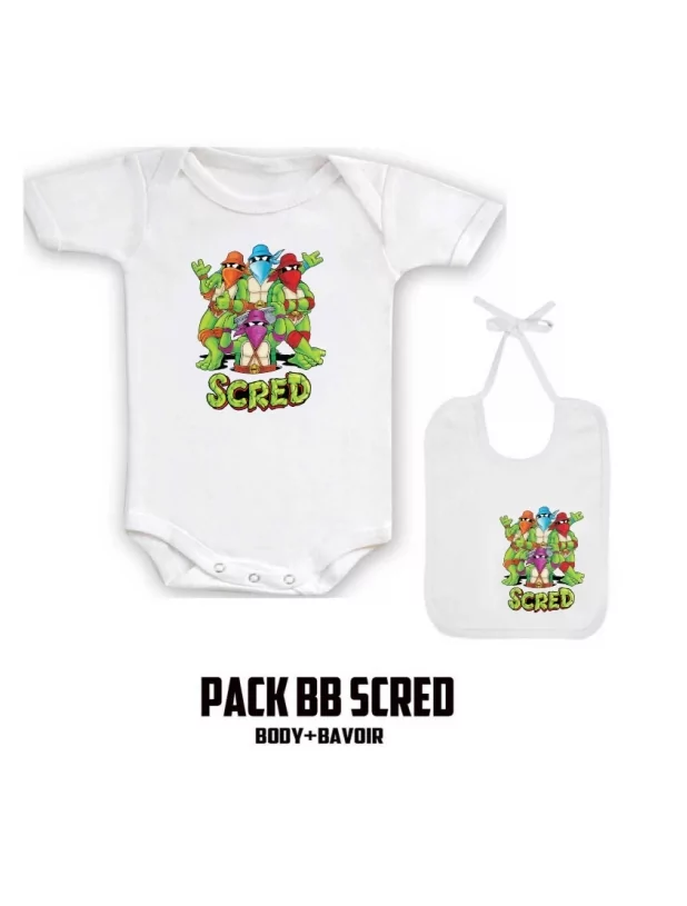 Pack "BaBy Scred" Blanc turtle de scred connexion sur Scredboutique.com