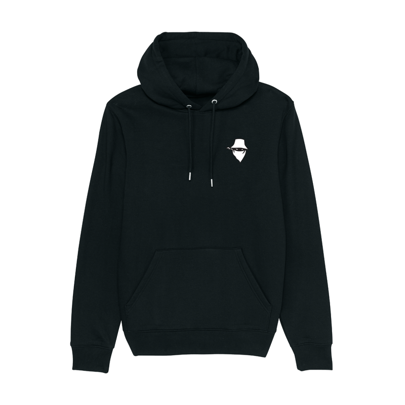sweat shirt capuche classico de la scred connexion couleur noir logo blanc