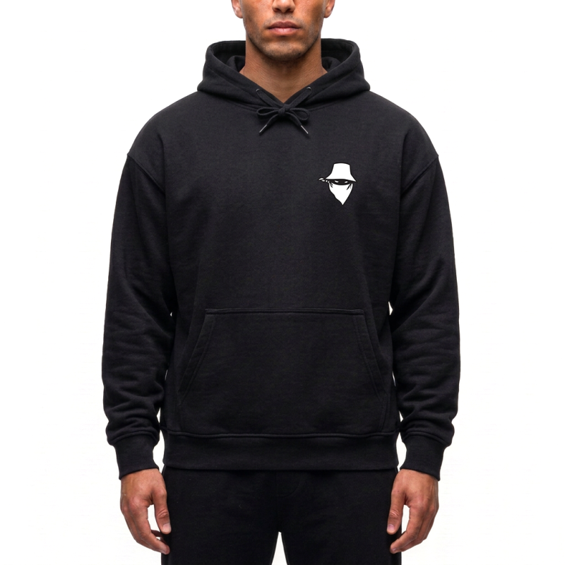 sweat shirt capuche classico de la scred connexion couleur noir logo blanc