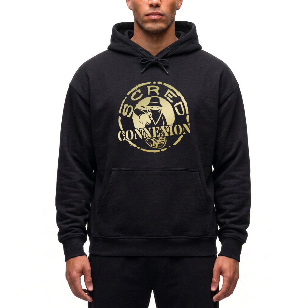 Sweat Capuche Noir Classico Or
