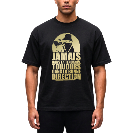 Tshirt Noir Jamais dans la Tendance Or