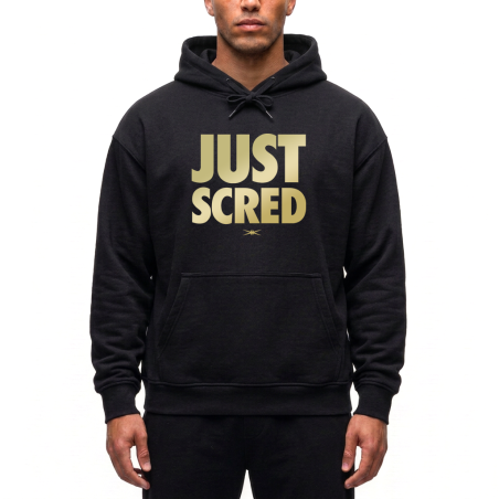 Sweat Capuche Noir Just Scred Or