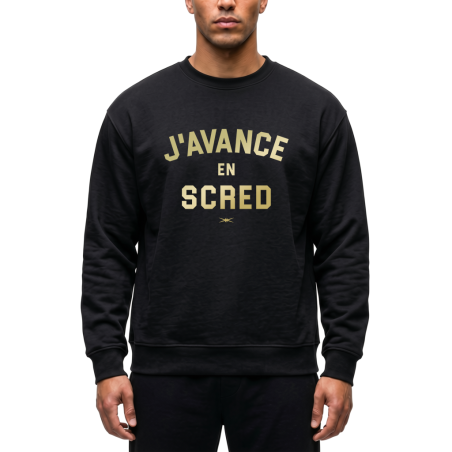 Sweat Noir J'avance en Scred Or