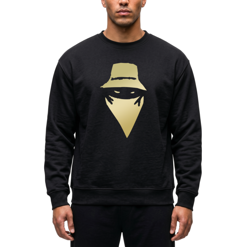 Sweat Noir Visage Or