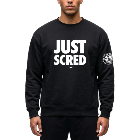 sweat col rond couleur noir de la sred connexion classico logo blanc
