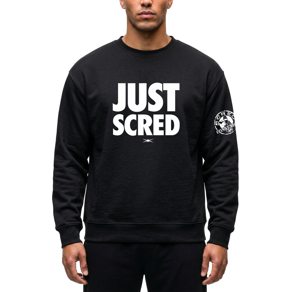 sweat col rond couleur noir de la sred connexion classico logo blanc