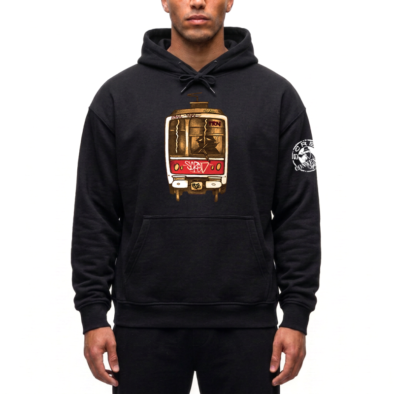 Sweat Capuche Samouraide Noir / Scred Boutique - Jamais dans la Tendance