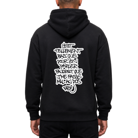 Sweat Capuche Tellement Bas Noir / Scred Boutique - Jamais dans la Tendance
