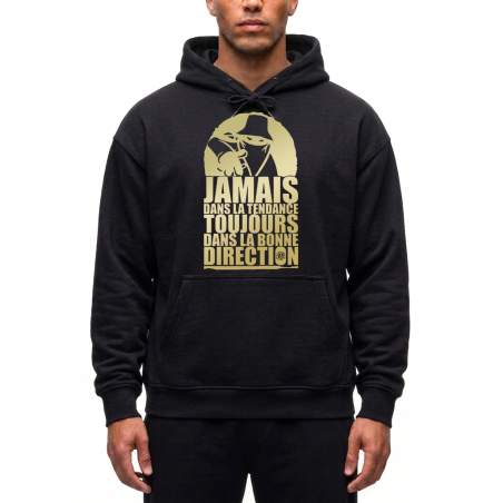 Sweat Capuche Noir Jamais Or