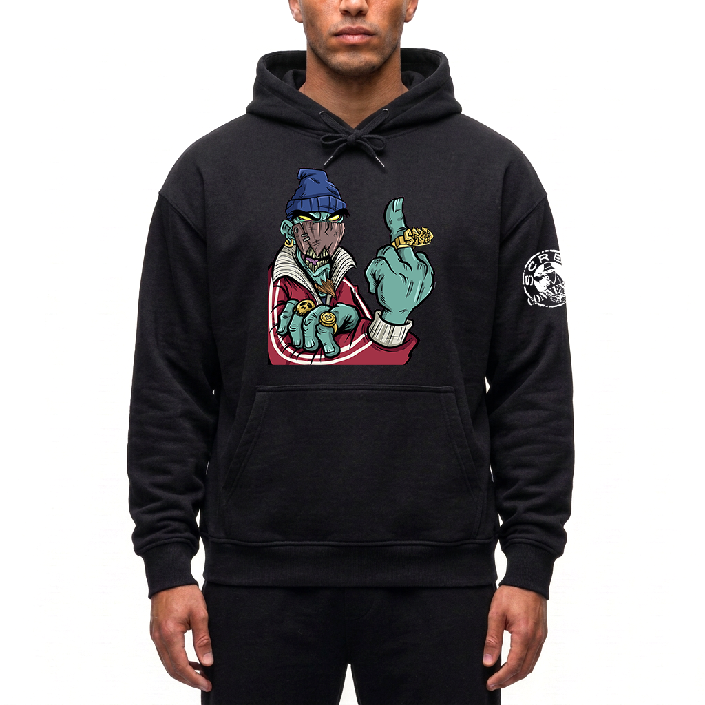 Sweat Capuche Majeur Noir / Scred Boutique - Jamais dans la Tendance