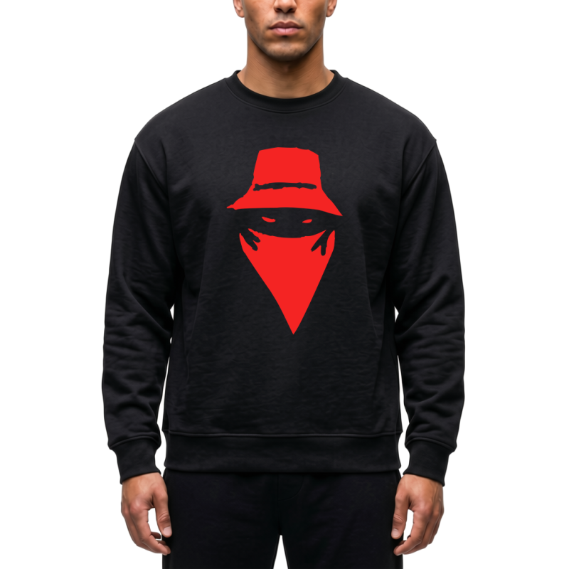 Sweat Col rond Visage impression daim / Scred Boutique - Jamais dans la Tendance 