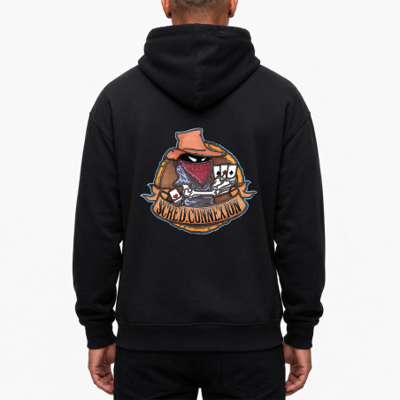 sweat zip capuche "classico " noir logo blanc