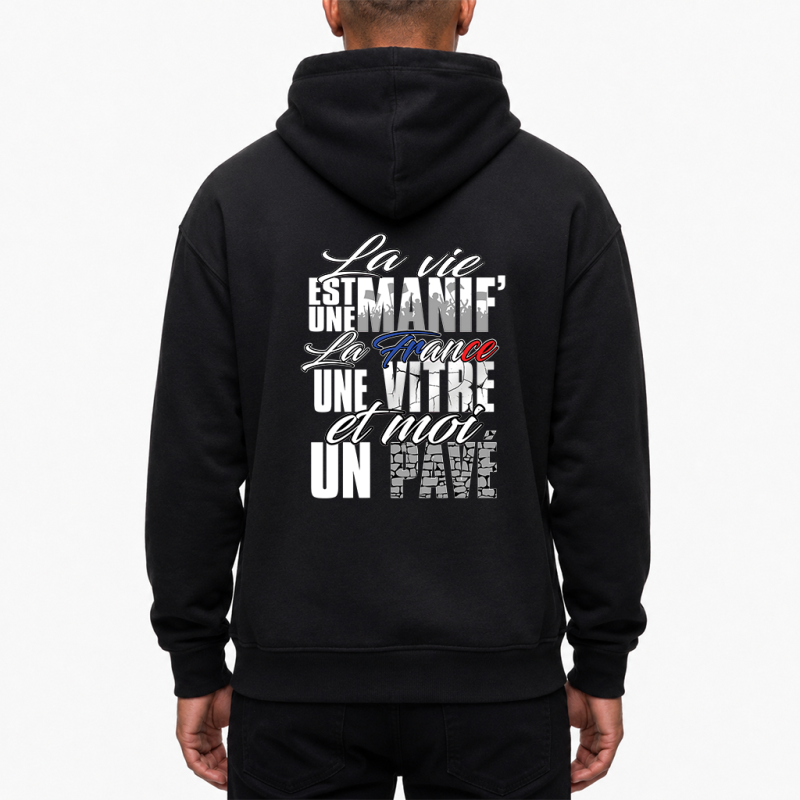 Sweat Zippé La vie est une manif Noir
