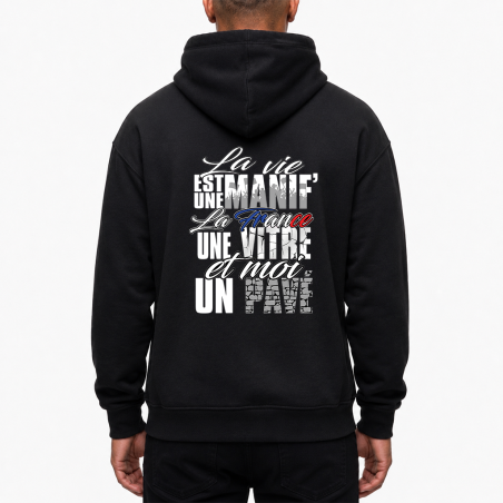 Sweat Zippé La vie est une manif Noir