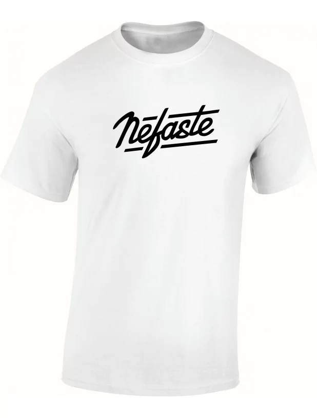 Tee-shirt Nefaste blanc logo noir de nefaste sur Scredboutique.com