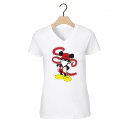 Tee-shirt femme "Walt Discrey" blanc de scred connexion sur Scredboutique.com