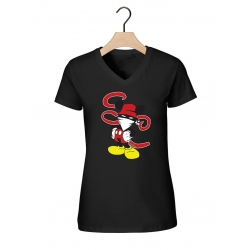 Tee-shirt femme "Walt Discrey" noir de scred connexion sur Scredboutique.com