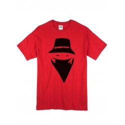tee-shirt "visage" rouge logo noir de scred connexion sur Scredboutique.com
