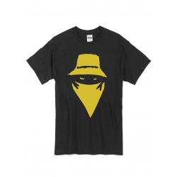 tee-shirt "visage" noir logo or de scred connexion sur Scredboutique.com