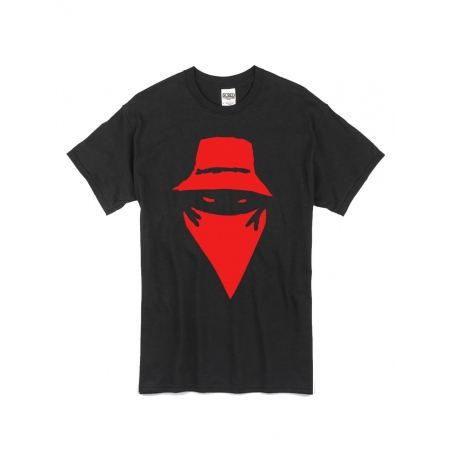 tee-shirt "visage" noir logo rouge