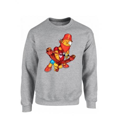 sweat col rond "BART" gris