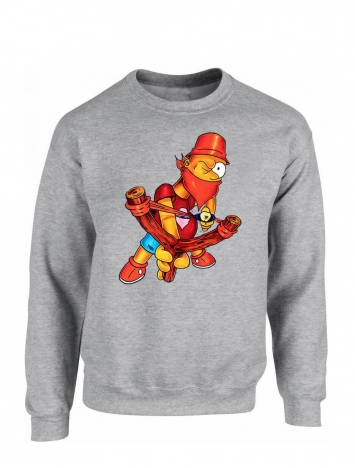 sweat col rond "BART" gris