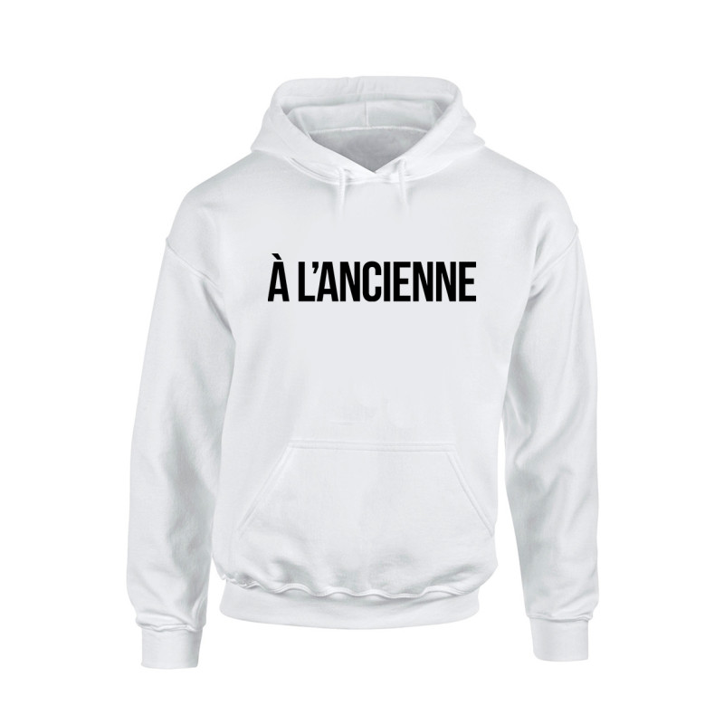 Sweat Capuche "A L'ancienne" Blanc