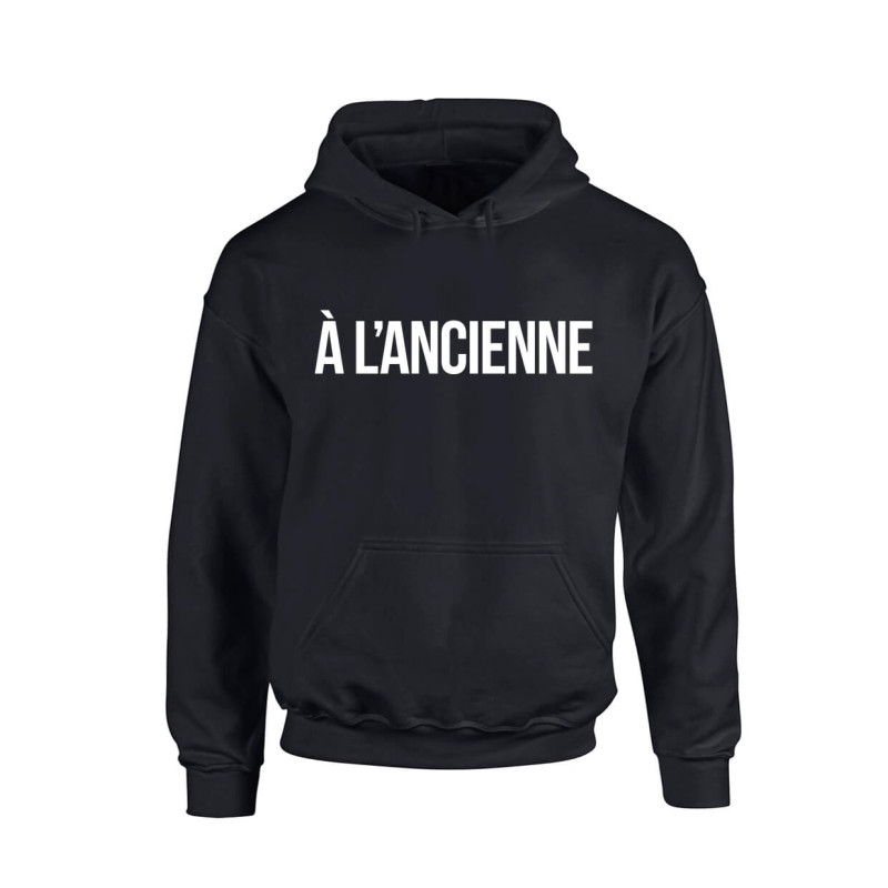 Sweat Capuche "A L'ancienne" Noir