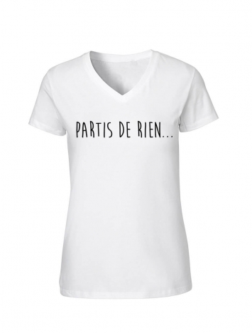 T-Shirt Femme Logo "Partis de rien" Blanc