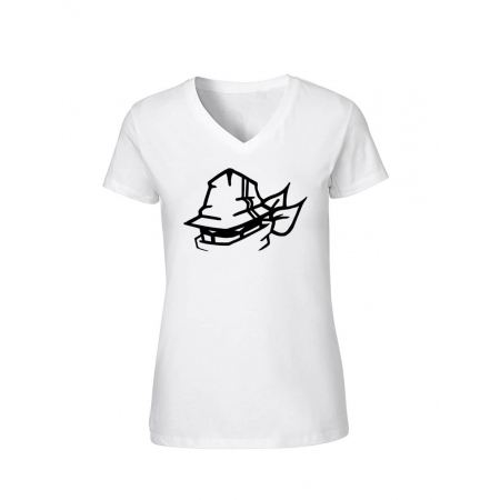 T-Shirt Femme Logo "Tête Marche en Scred" Blanc