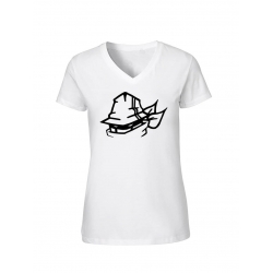 T-Shirt Femme Logo "Tête Marche en Scred" Blanc de scred connexion sur Scredboutique.com